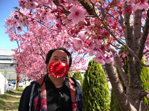 路地で見つけた今年の桜＆広規マスク（１）